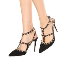 summer fashion women's shoes pointed toe stilettos heels sandals buckle rivets bling bling glitters closed toe shoes