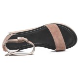 Arden Furtado summer 2019 fashion temperament women's shoes pure color sexy elegant narrow band sandals pink waterproof buckle