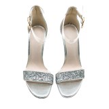 summer chunky heels open toe sequined cloth silver gold bling bling wedding shoes glitter cover heels crystal heels sandals