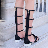 Arden Furtado summer 2019 fashion trend women's shoes personality gladiator concise pure color white narrow band zipper sandals