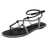 Arden Furtado summer 2019 fashion trend women's shoes flats sexy sandals buckle crystal rhinestone narrow band party shoes