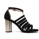 Arden Furtado summer 2019 fashion trend women's shoes chunky heels sexy elegant pure color narrow band pink buckle sandals