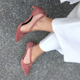 Arden Furtado summer 2019 fashion trend women's shoes pointed toe pure color red sexy stilettos heels elegant big size 40
