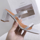 Arden Furtado summer 2019 fashion trend women's shoes  chunky heels pure color silver concise mature narrow band classics