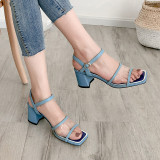Arden Furtado summer 2019 fashion trend women's shoes chunky heels  sexy elegant sandals blue buckle classics narrow band