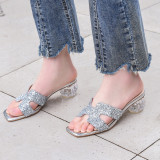 Arden Furtado summer 2019 fashion trend women's shoes gold silver bling  chunky heels slippers concise narrow band classics