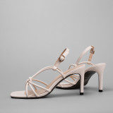 Arden Furtado summer fashion women's shoes stilettos heels sexy elegant pure color sandals narrow band party shoes