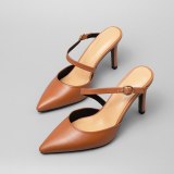Arden Furtado summer 2019 fashion women's shoes pointed toe stilettos heels pure color sexy slippers elegant concise mature