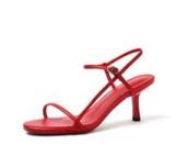 Arden Furtado summer fashion women's shoes stilettos heels sexy elegant white buckle strap red yellow sandals party shoes 43