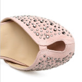 Arden Furtado Summer Fashion Trend Women's Shoes Stilettos Heels Concise Office Lady Pure Color Pink Sandals Metal Decoration