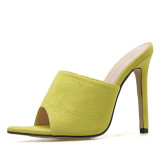 Arden Furtado Summer Fashion Trend Women's Shoes Stilettos Heels Pure Color Personality Mature Sexy Elegant Slippers Classics