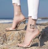 Arden Furtado Summer Fashion Women's Shoes Serpentine Stilettos Heels Classics Narrow Band  Sexy Elegant Pure Color Sandals