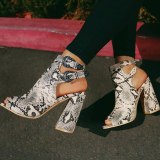 Arden Furtado Summer Fashion   Sexy Elegant Women's Shoes Chunky Heels Serpentine Sandals Buckle Concise Mature Office lady