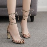 Arden Furtado Summer Fashion Trend Women's Shoes Ankle strap Pure Color Serpentine New Sandals Sexy Chunky Heels Party Shoes