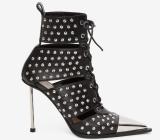 Fashion sexy rivets fretwork boots stilettos metal high heels boots big size ankle boots matin boots