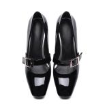 Arden Furtado Summer Fashion Women's Shoes Slip-on Square Head Chunky Heels Pumps Concise Office Lady Shallow Mature