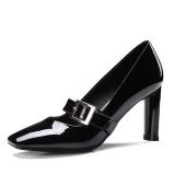 Arden Furtado Summer Fashion Women's Shoes Slip-on Square Head Chunky Heels Pumps Concise Office Lady Shallow Mature