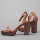 Arden Furtado Summer Fashion Trend Women's Shoes Chunky Heels  Sexy Elegant Pure Color Sandals