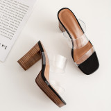 Arden Furtado Summer Fashion Trend Women's Shoes PVC Classics Concise Slippers Waterproof Chunky Heels  Sexy Elegant