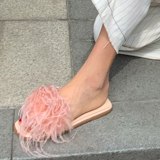 Arden Furtado Summer Fashion Trend Women's Shoes Concise Sweet Classics Flats Concise Feather Slippers Sexy Elegant Pure Color