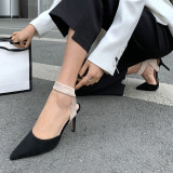 Arden Furtado Summer Fashion Women's Shoes Pointed Toe Office lady Stilettos Heels Elegant Sexy Elegant Pure Color Sandals