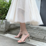Arden Furtado Summer Fashion Trend Women's Shoes Concise Narrow Band Stilettos Heels  Sexy Elegant Pure Color Sandals Buckle