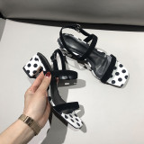 Arden Furtado Summer Fashion Trend Women's Shoes Elegant Mature Classics Chunky Heels White black Narrow Band  Sexy Elegant