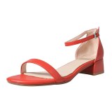 Arden Furtado Summer Fashion Trend Women's Shoes Buckle Classics Chunky Heels  Sexy Elegant Pure Color Red Sandals Narrow Band