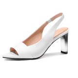 Arden Furtado Summer Fashion Trend Women's Shoes Concise Sandals Leather Peep Toe Party Shoes Classics Mature  Office lady
