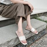 Arden Furtado Summer Fashion Trend Women's Shoes Pure Color White Classics Slippers Mature Leather Concise Comfortable Classics
