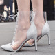 Arden Furtado Summer Fashion Trend Women's Shoes Pointed Toe Stilettos Heels Cool boots Transparent Sexy Elegant Cross Lacing Ladies Boots