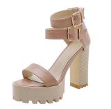 Arden Furtado Summer Fashion Women's Shoes Chunky Heels Buckle strap Sexy Elegant Leather platform Sandals size 32 33