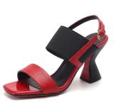 Arden Furtado Summer Fashion Trend Women's Shoes Square Head Sexy Elegant Classics Concise Buckle Sandals Special-shaped Heels