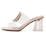 Arden Furtado Summer Fashion Trend Women's Shoes  Chunky Heels Pure Color Slippers Classics Transparent PVC Concise