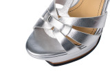 Arden Furtado Summer Fashion Women's Shoes Stilettos Heels Sexy Elegant Gold heels Party Shoes Waterproof platform Sandals 33 40