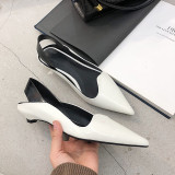 Arden Furtado Summer Fashion Women's Shoes Pointed Toe Leather Special-shaped Heels Elegant Women's Shoes Sexy Elegant