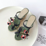 Arden Furtado Summer Fashion Women's Shoes Sexy Elegant  Elegant Waterproof  Flowers wedges Slippers