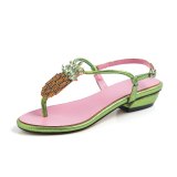 Arden Furtado Summer Fashion Trend Women's Shoes Sexy Sandals Buckle Concise green Leather Concise Mature Narrow Band Classics