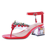 Arden Furtado Summer Fashion Trend Women's Shoes Chunky Heels Sexy Elegant Pure Color Buckle Classics Narrow Band Sandals