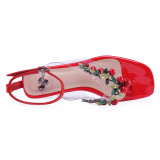 Arden Furtado Summer Fashion Trend Women's Shoes Chunky Heels Sexy Elegant Pure Color Buckle Classics Narrow Band Sandals