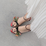 Arden Furtado Summer Fashion Trend Women's Shoes  Stilettos Heels Sexy Elegant Pure Color Classics Narrow Band Sandals