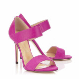 Arden Furtado Summer Fashion Women's Shoes Sexy Elegant  Pure Color Concise Sandals Classics pink greenstilettos Heels