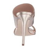 Arden Furtado Summer Fashion Trend Women's Shoes Stilettos Heels  Sexy Elegant Pure Color Narrow Band Concise Slippers  Leather