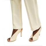 Arden Furtado Summer Fashion Women's Shoes Stilettos Heels Pure Color Mature Slip-on Classics Peep Toe slingbacks Sandals