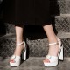 Arden Furtado Summer Fashion Trend Women's Shoes Chunky Heels Sandals Buckle Sexy Pure Color Leather Narrow Band Waterproof
