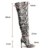 Arden Furtado Fashion Women's Shoes Winter  Booties  Sexy Elegant Ladies Boots  Serpentine Leather Mature Over The Knee High Boots