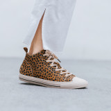 Arden Furtado Summer Fashion Trend Women's Shoes Cross Lacing Mature Leisure Leopard Print Concise Flats
