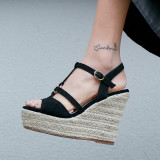 Arden Furtado Summer Fashion Trend Women's Shoes  Sexy Elegant Pure Color Sandals Wedges Sexy Concise Waterproof Matte