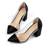 Arden Furtado Summer Fashion Trend Women's Shoes  Pointed Toe Chunky Heels Pure Color Pumps Elegant Small size 33