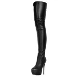 Arden Furtado Fashion Women's Shoes Winter  Sexy Elegant Ladies Boots Pure Color concise Classics Sexy Leather zipper Waterproof Over The Knee High Boots Big size 47